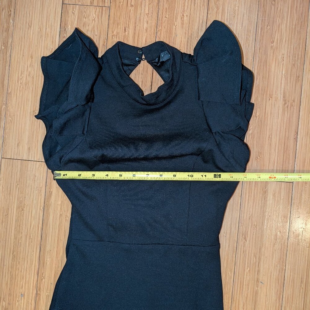 Black Backless Ruffle Bodycon Midi Dress Lulus Extra Small (XS) - Picture 7 of 11